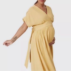 Hatch Carolina Maternity Dress in Buttercup